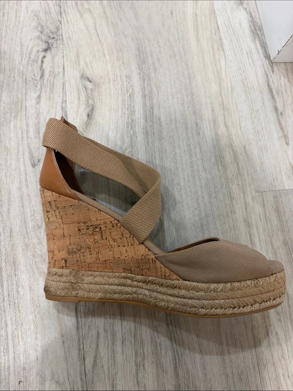 TORY Burch Wedge Espadrille Sandals in Taupe size 9.5